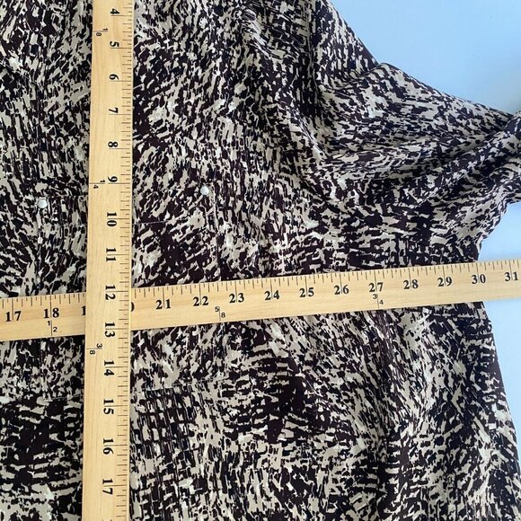 Catherines Half Zip Pullover Tunic Size 3X Black Tan Stretch Blouse - Picture 8 of 10